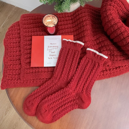 Mid Calf Warm Simple Socks