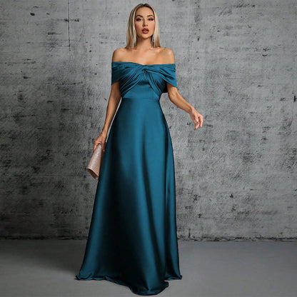 Evening Dress off Shoulder Sexy Cocktail Party Christmas Party Slimming Dress Annual Meeting Dress