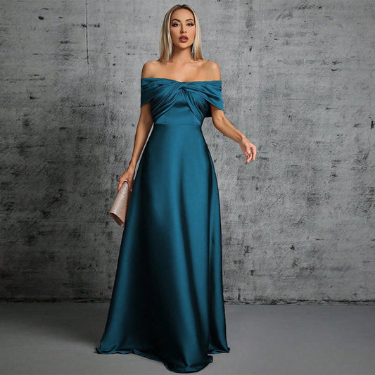 Evening Dress off Shoulder Sexy Cocktail Party Christmas Party Slimming Dress Annual Meeting Dress