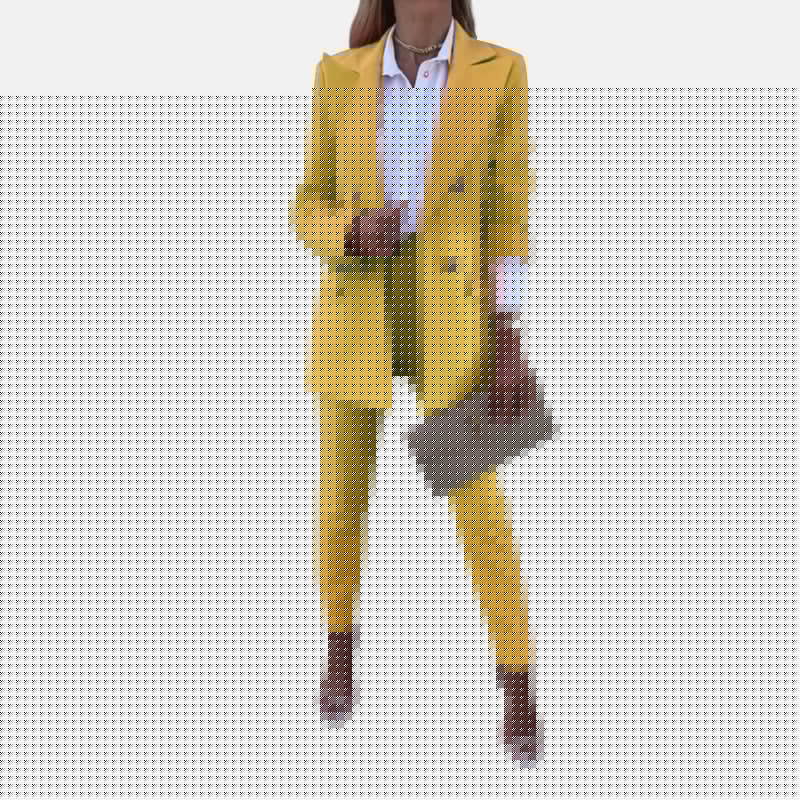 Spring Autumn Women Solid Color Two Piece Set Casual Trousers Set