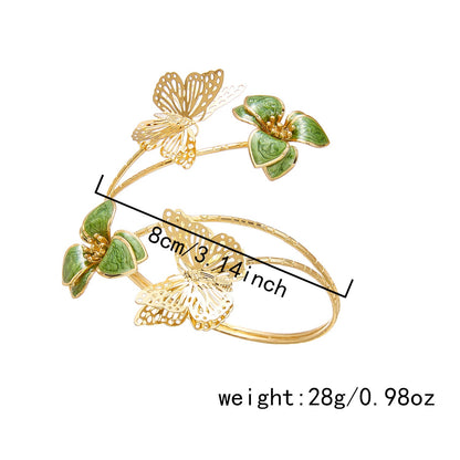 Irregular Cutout Butterfly Floral Bracelet