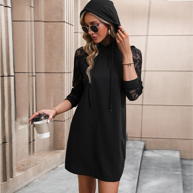 Autumn Women Clothing Solid Color Hooded Long Sleeve Sweater