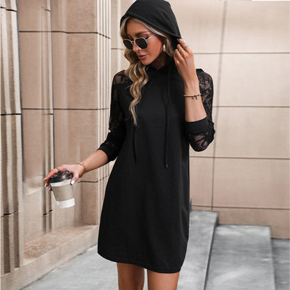 Autumn Women Clothing Solid Color Hooded Long Sleeve Sweater