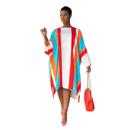Loose Casual Contrast Color Women Dress