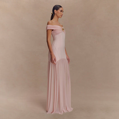 Backless Mesh Panel Midi Dress