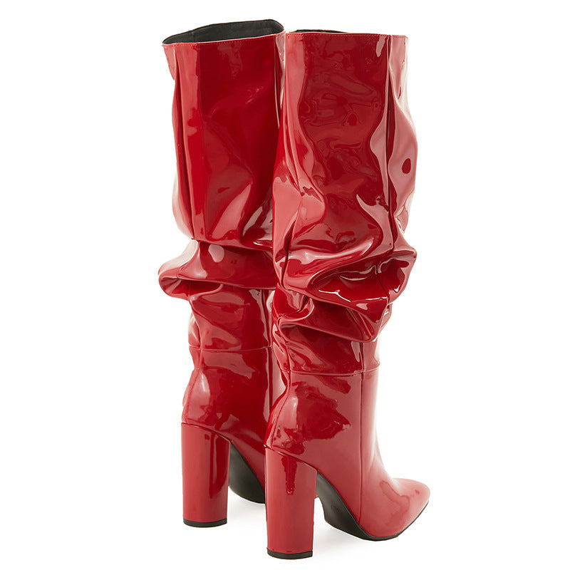 Emree Patent Block Heel Boots