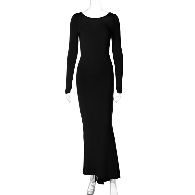 Mireille Backless Ruched Long Dress