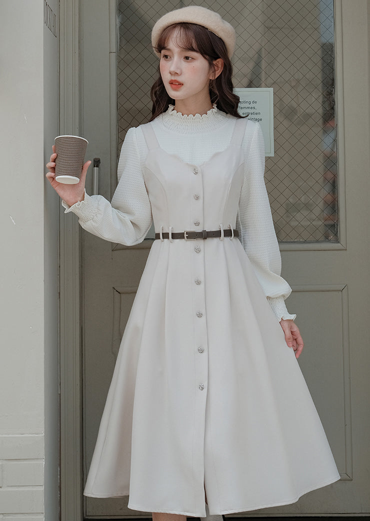 Button Up Scallop Cami Dress