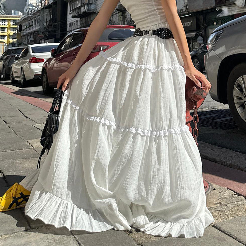 Fashionable French Sweet Sexy Two Piece Suit Summer Women Off Shoulder Tube Top Skirt No Belt