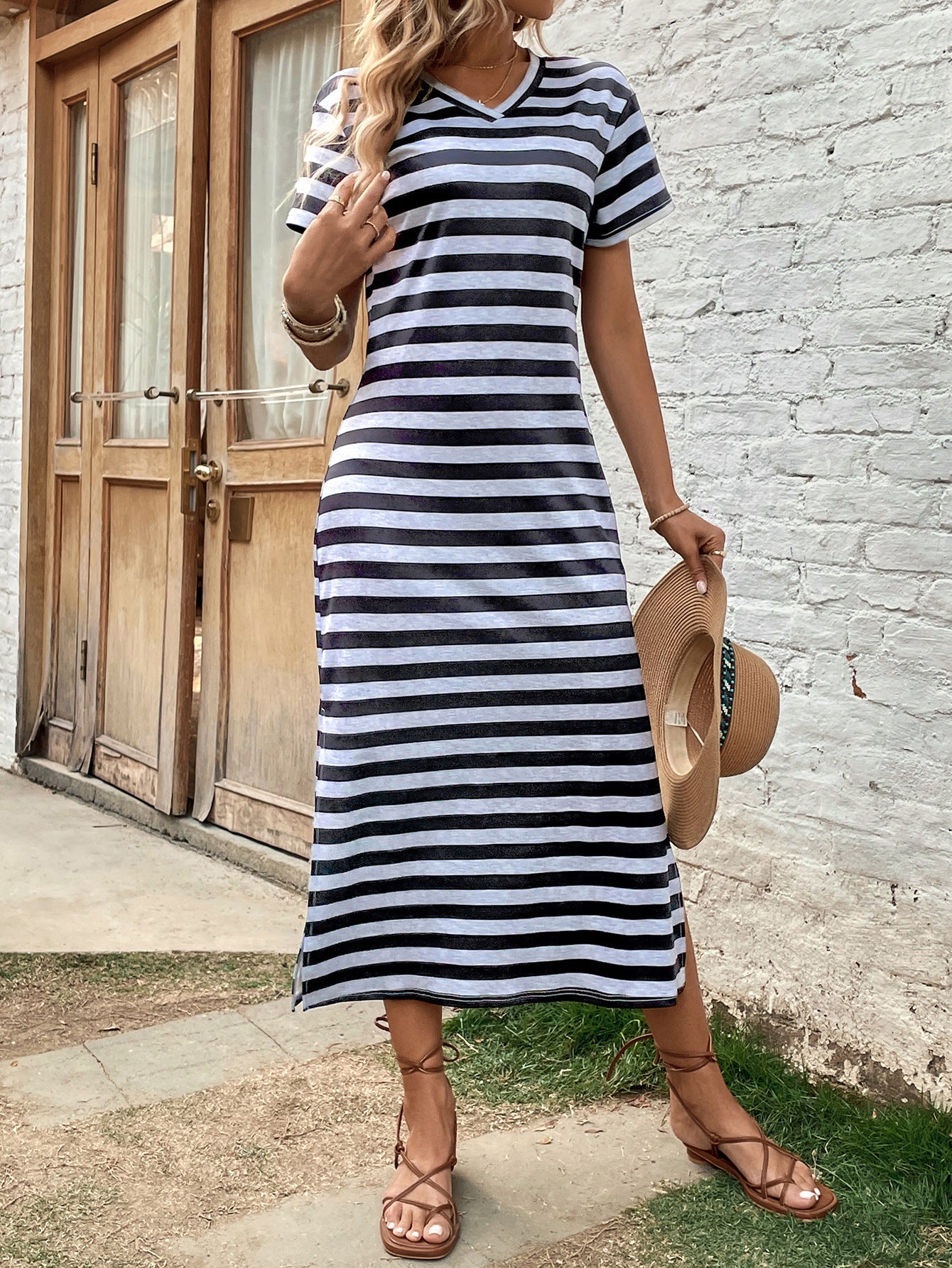 Women Loose Comfortable Striped Casual Dress
