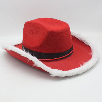 Red Faux Fur Cowboy Hat