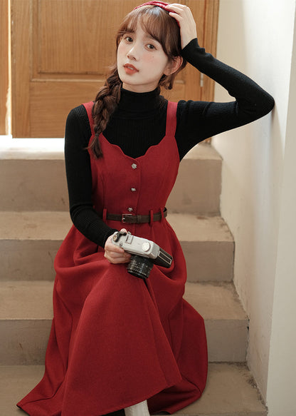 Button Up Scallop Cami Dress