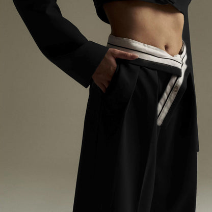 Cross Over Pleats Tailored Pants