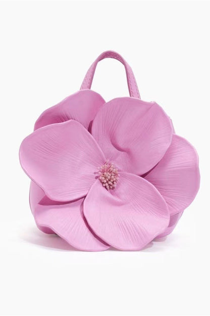Bolso de mano de piel sintética con diseño floral