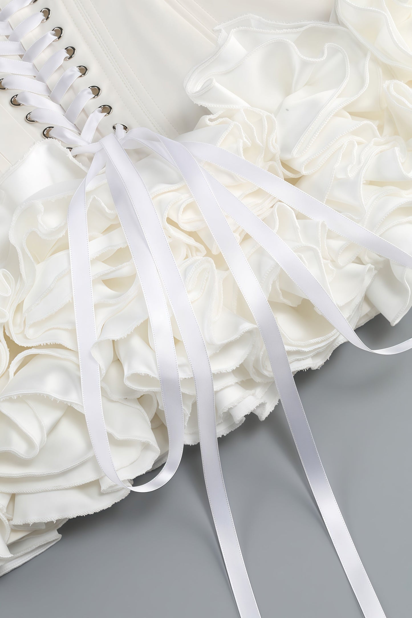Mirabel White Strapless Flower Mini Dress