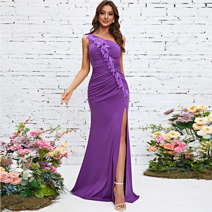 Evening Dress Evening Dress One Shoulder Slim Evening Dinner Party Dress Wedding Dress