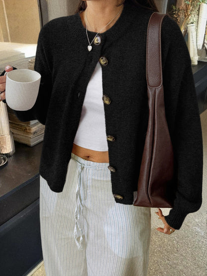 Kristy Button-Front Knit Cardigan