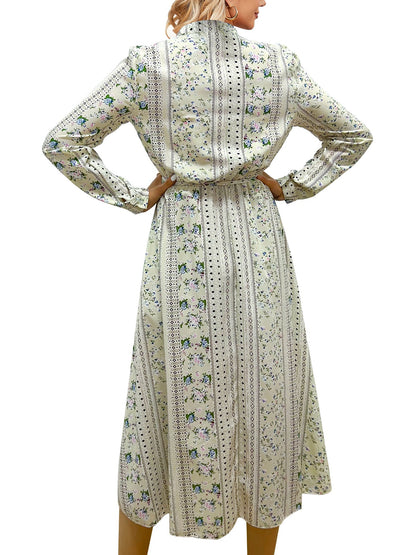 Spring Holiday Dress Lace up Floral Dress