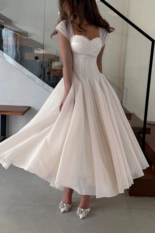 Elegant Sleeveless Waist-cinching Tulle Full-hem Maxi Dress