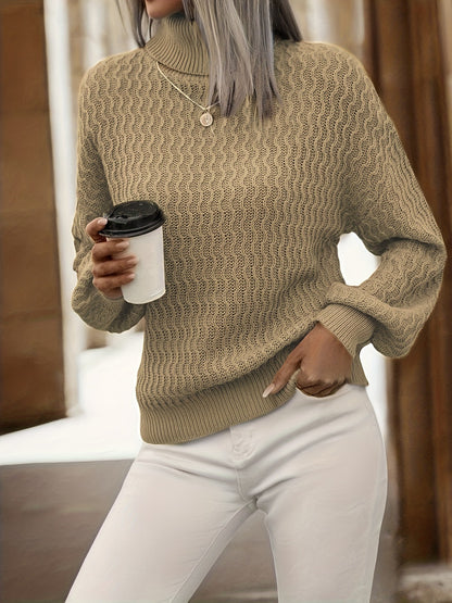 Autumn And Winter Loose Casual High Neck Women Thick Knitted Sweater