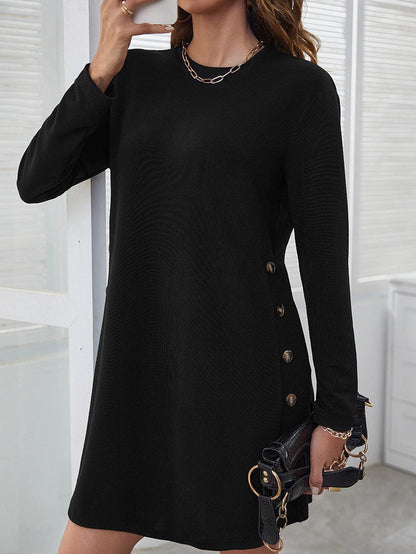 Autumn Winter Casual Loose round Neck Long Sleeve Women Dress Women