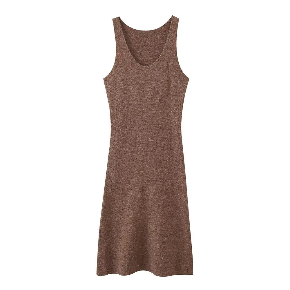 Winter Women Clothing Solid Color Slim Fit Slimming Spaghetti Straps Vest