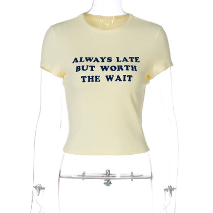 Zulay Letter Print Crop Top