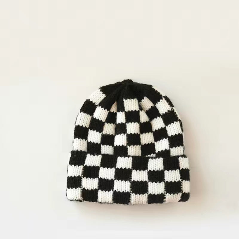Checkered Knit Hat