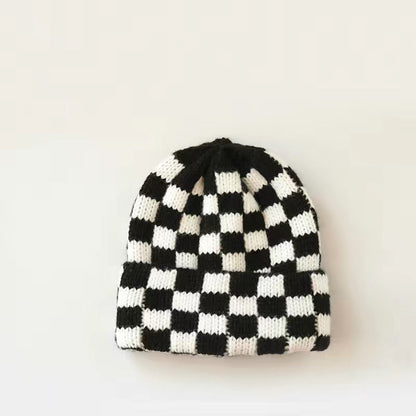 Checkered Knit Hat