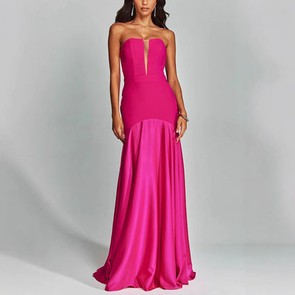 Arrival Stitching Chest Wrapped Dress Casual Party Sleeveless Dress Women