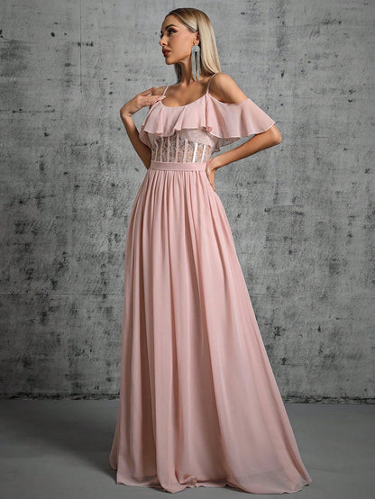 Strap Evening Dress Camisole Slim Bridesmaid Sisters Dress Party Backless Elegant Dress Annual Party Evening Dress