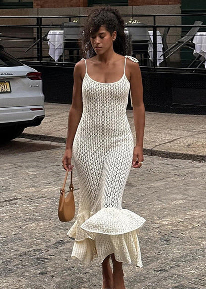 Sienna Lace-Up Knit Maxi Dress