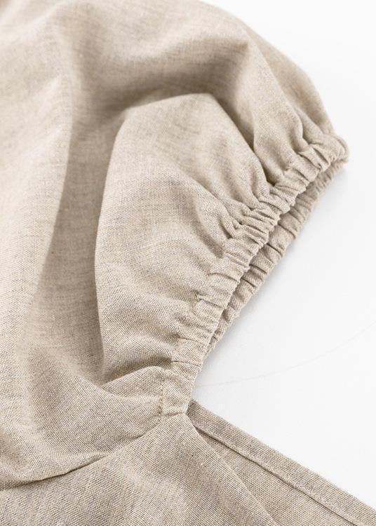 Isla Linen Puff Sleeve Maxi Dress