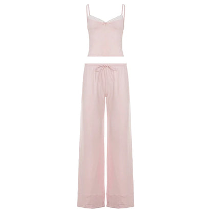 Asma Pink Knitted Lounge Set