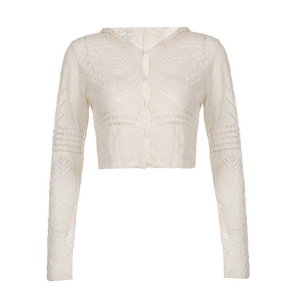 Sheer Mesh Lace Crop Top