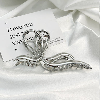 Premium Bow Metallic Large Hair Claw