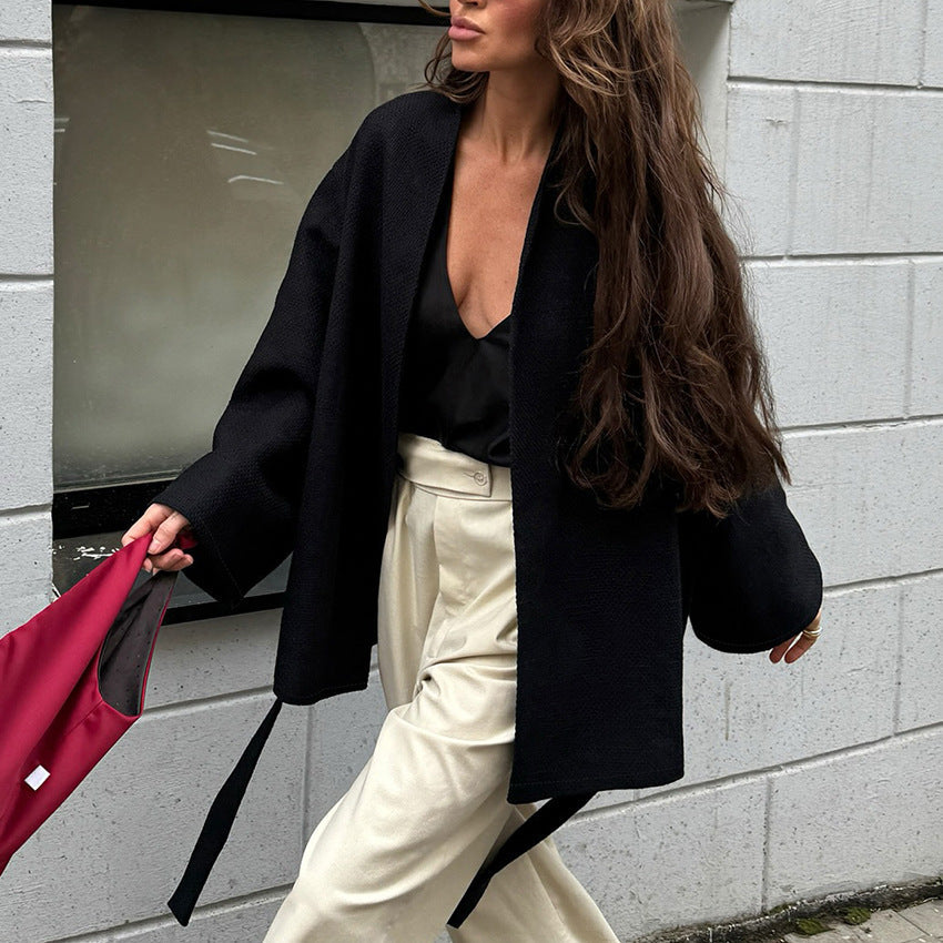 Leslie Belted V-Neck Jacket