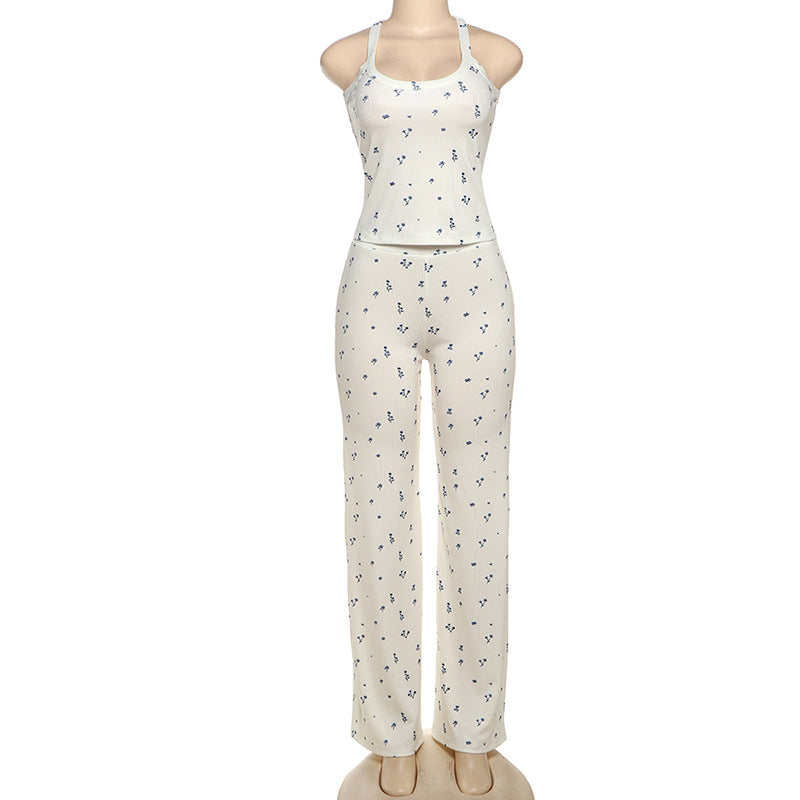 Aleah Ribbed Floral Pant Set