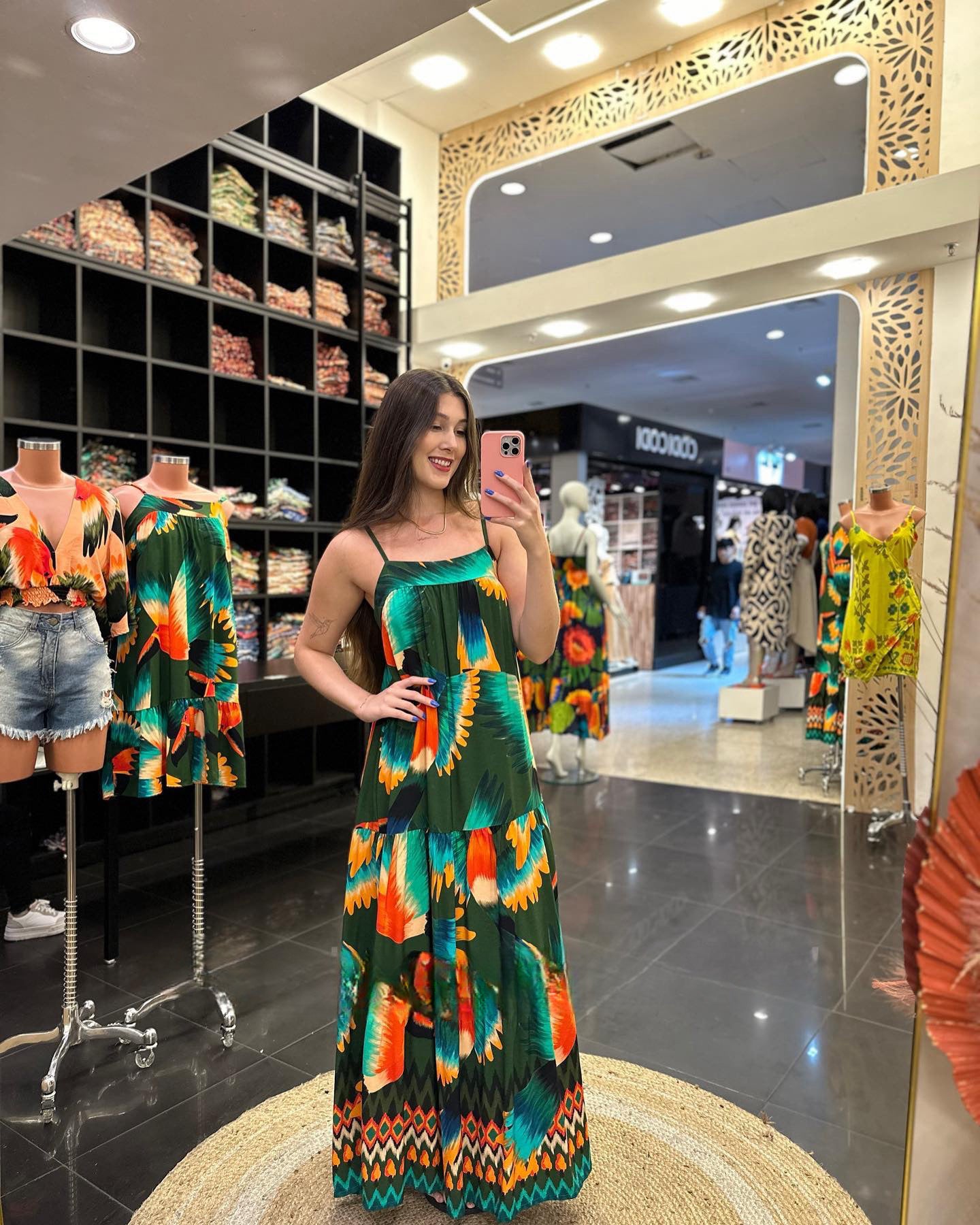 Summer Women Sexy Sleeveless Swing Printed Long Sling Dress