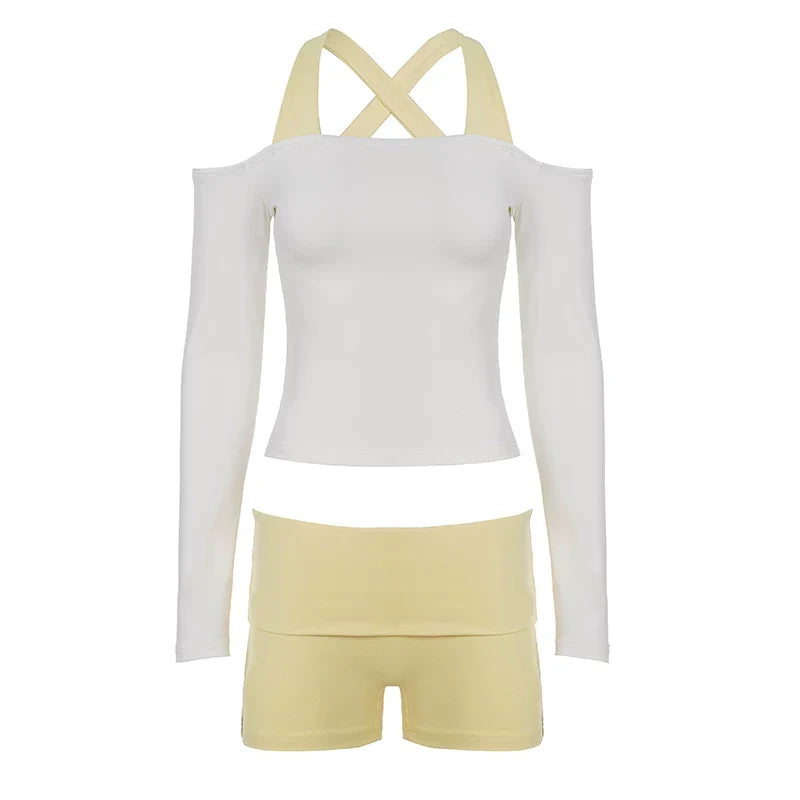 Contrast Trim Two-Piece Short Set