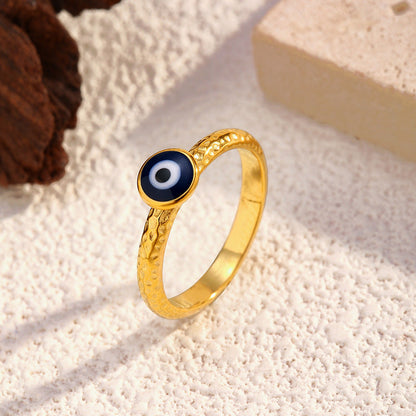 Vintage Gold Plated Lapis Lazuli Stainless Steel Ring