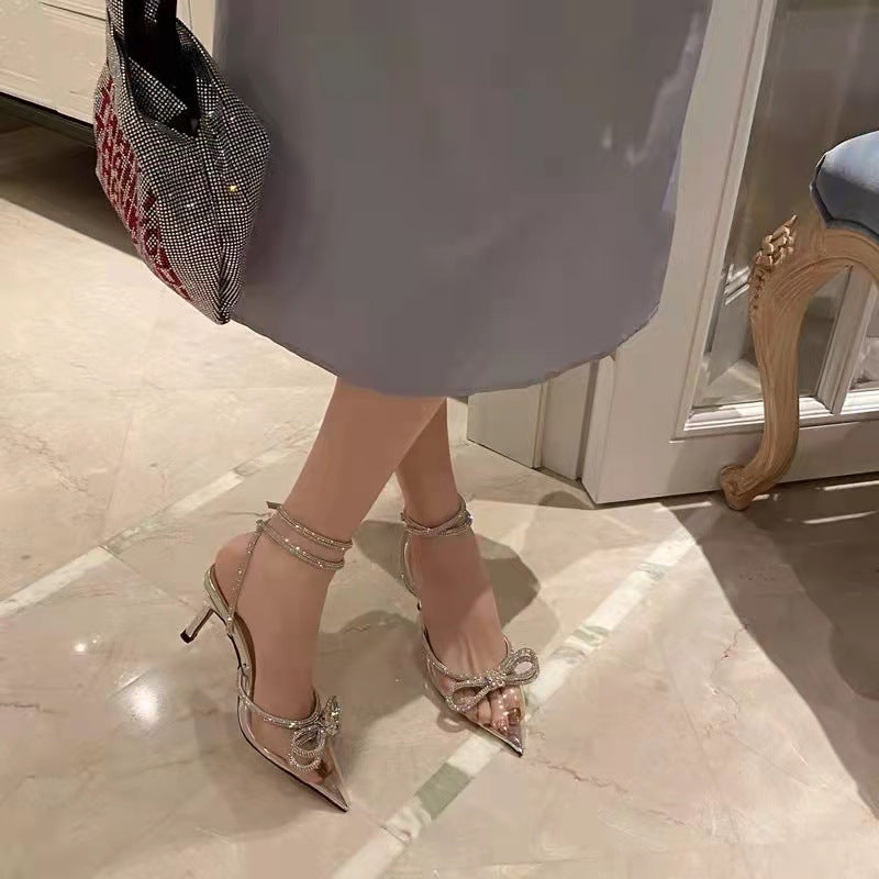 Showstopper Double Bow Crystal Embellished Heels