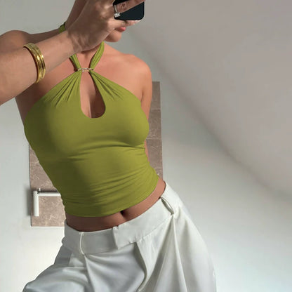 Lahna Halter Backless Crop Top