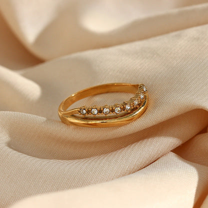 Stella Spark - Diamond Simulant Gold Ring