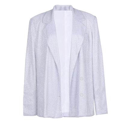 Spring Summer Women Clothing in Europe America Solid Color Casual Set Blazer Underwear Straight-Leg Pants