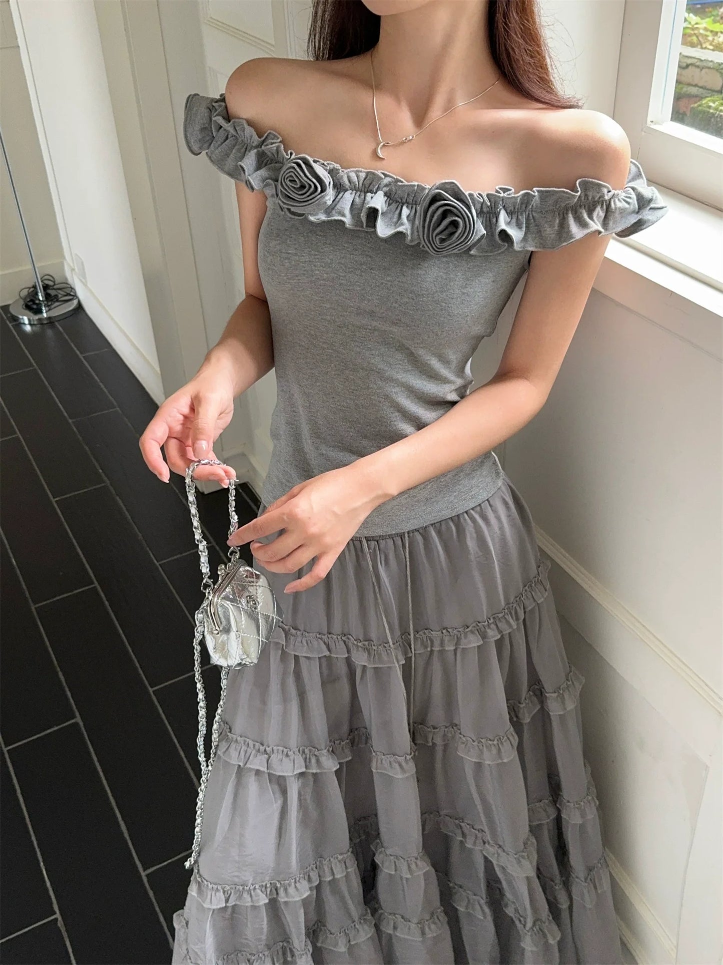 Inaaya Ruffle Maxi Skirt