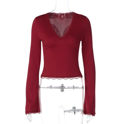 Tiara Lace Flared Sleeve Top
