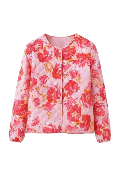 Chaqueta micro de jacquard floral Maeve