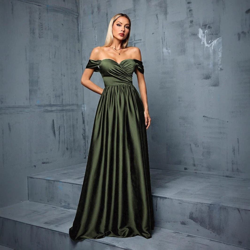 Ball Tube Top Evening Dress Christmas Party Dress off Shoulder Stage Chorus Costume