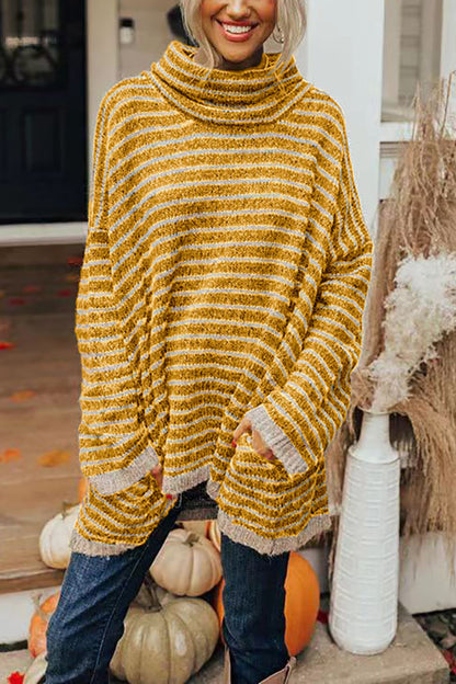 Perfect Timing Stripe Pocketed Tunic Sweater